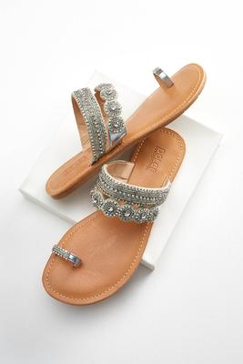 rhinestone slip on sandals