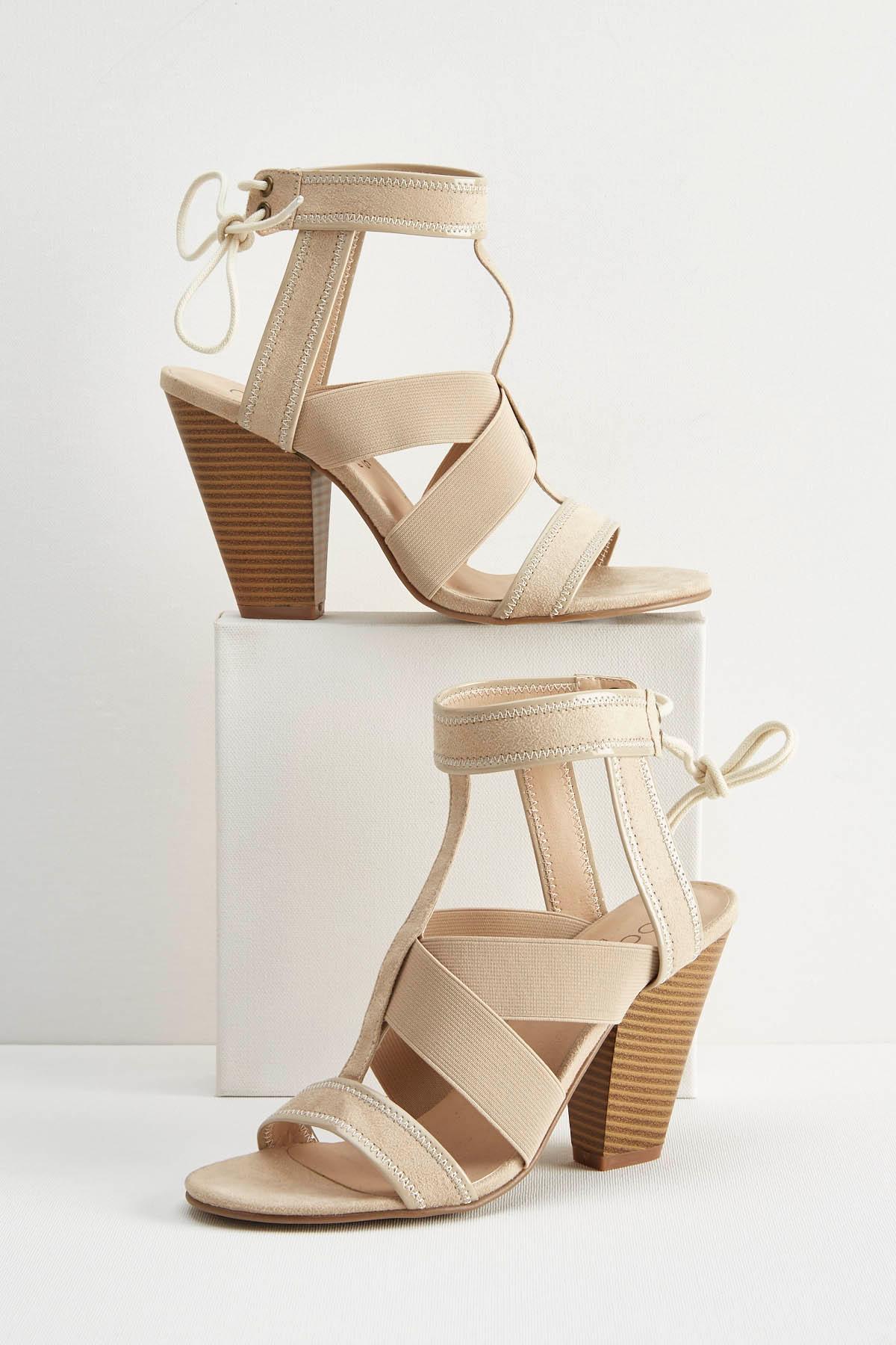Mixed Media Heeled Gladiator Sandals