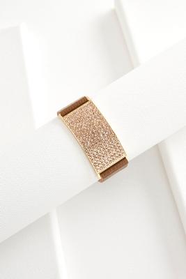 rhinestone plate snap bracelet