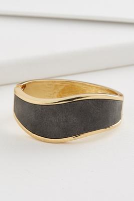 wavy mixed media hinge bracelet