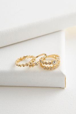 stationed rhinestone stackable ring set