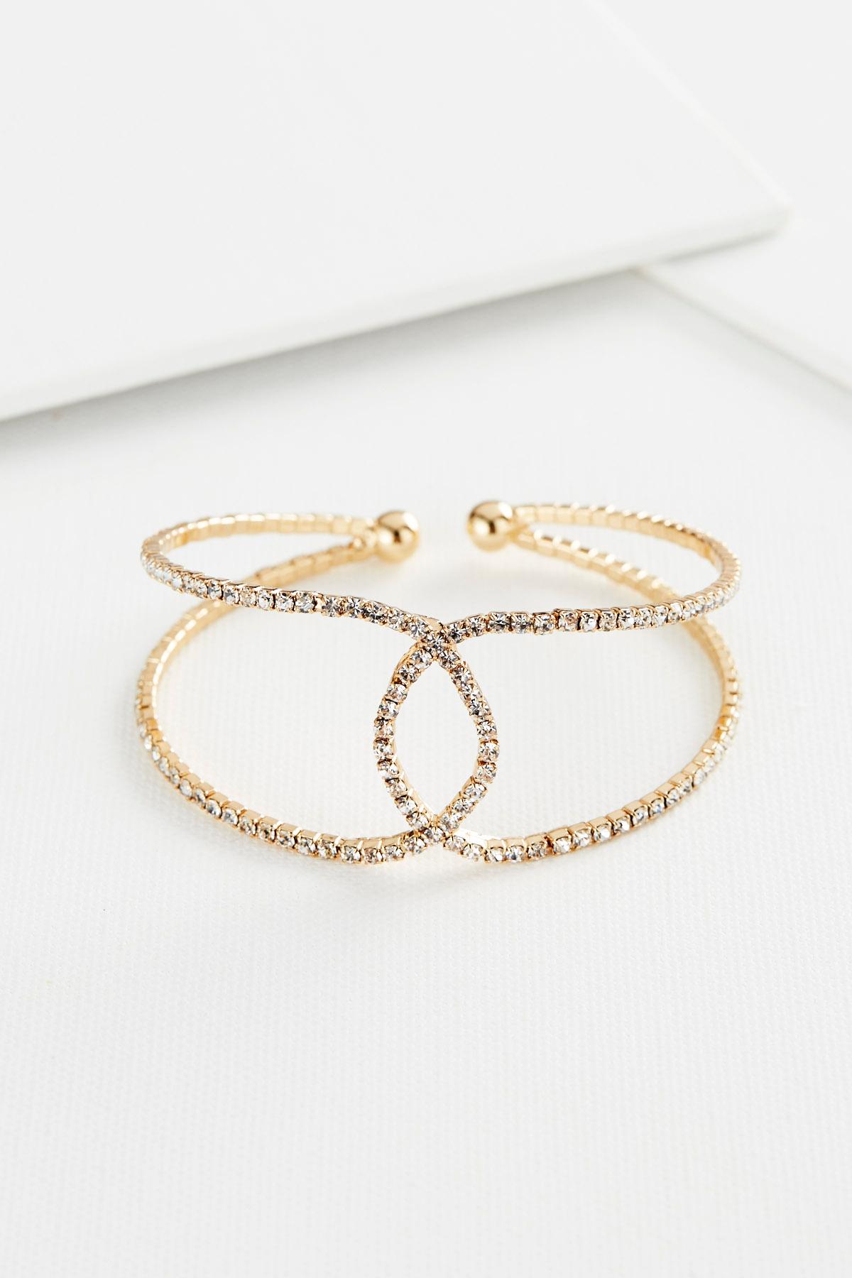 Interlocked Pave Cuff Bracelet