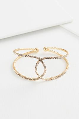 interlocked pave cuff bracelet
