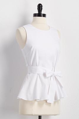 bowed peplum tank