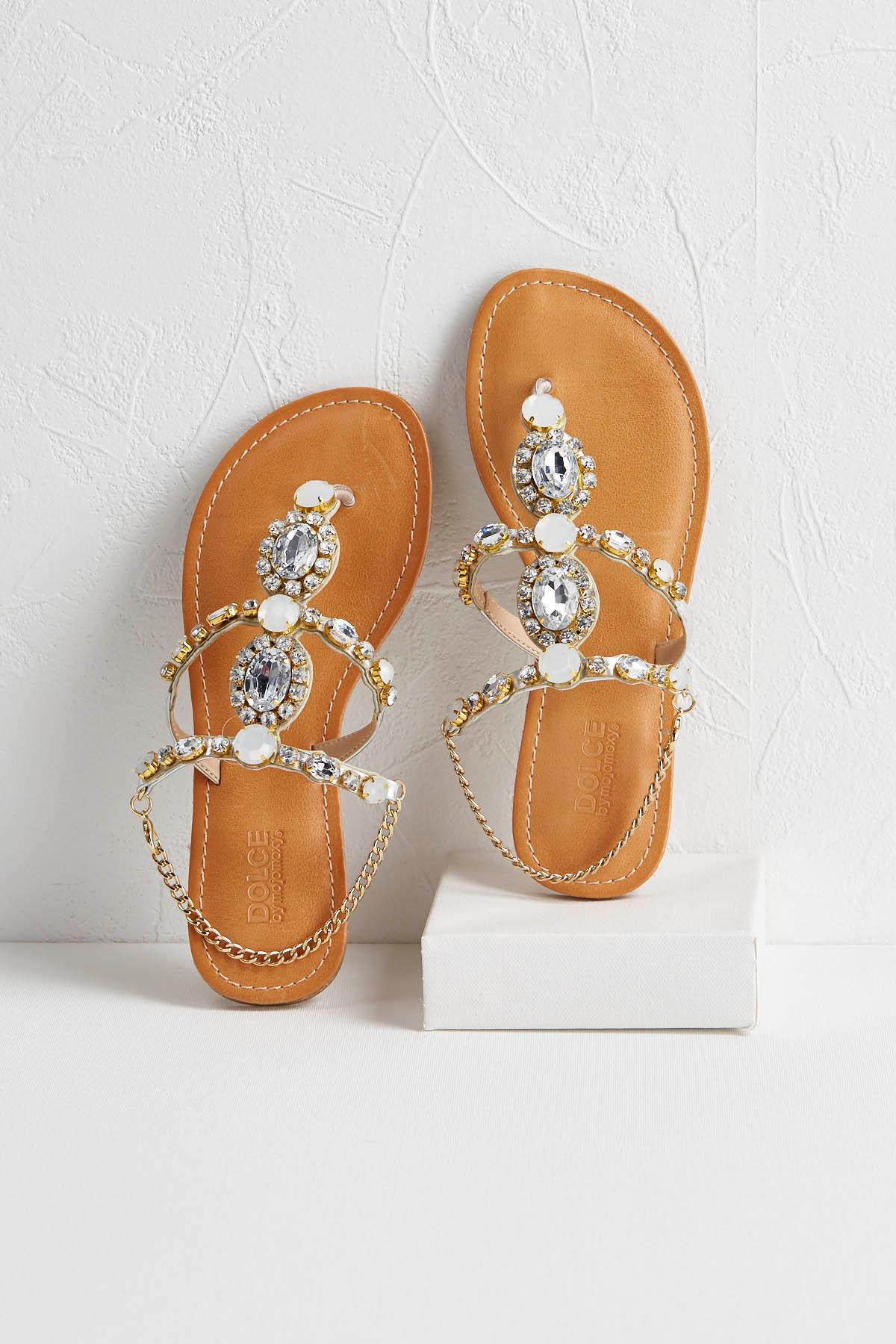 Embellished Bracelet Thong Sandals