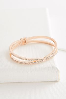 linked double bar pave bracelet
