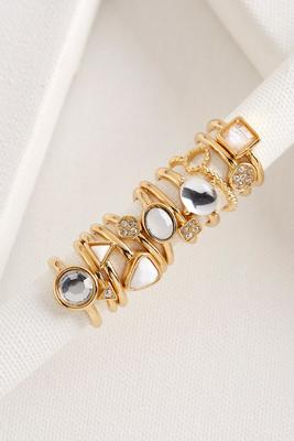 iridescent stone stackable ring set