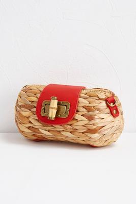 braided straw clutch