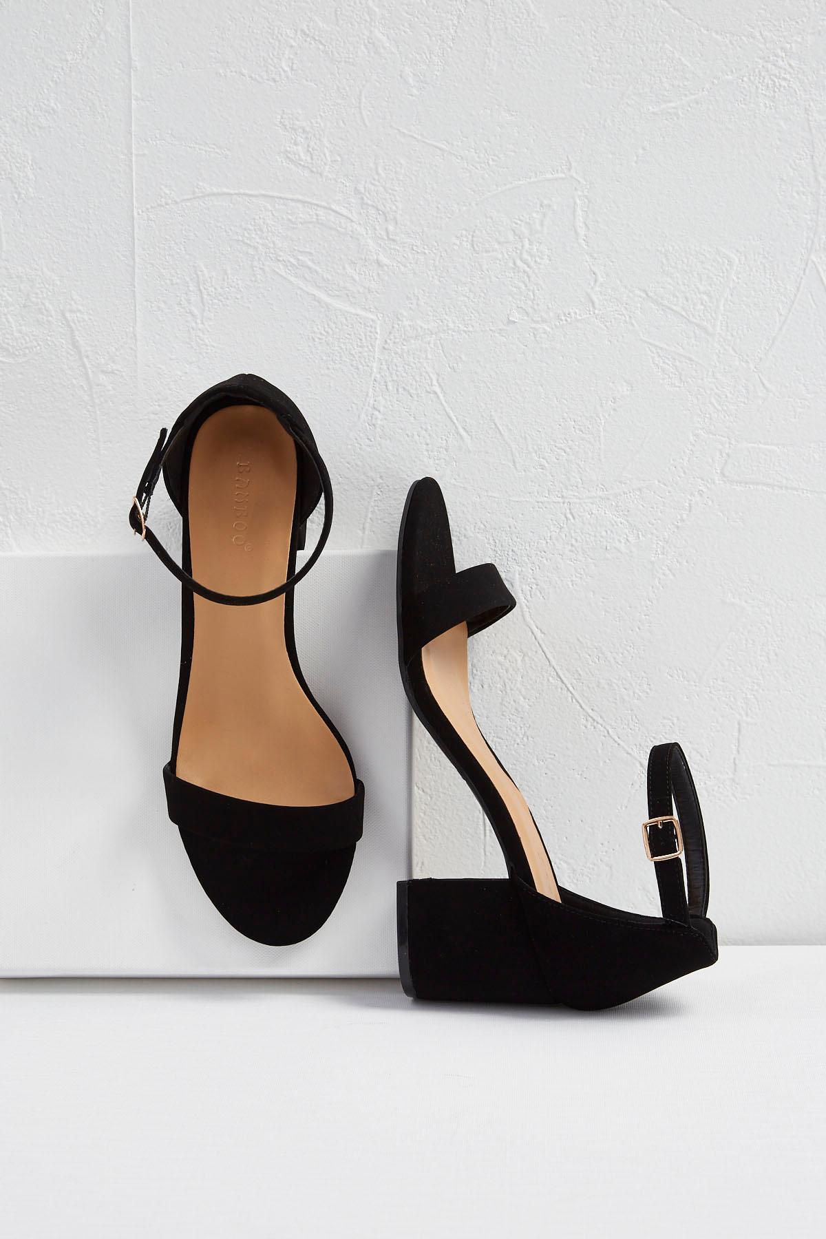 Versona ankle strap low block heels