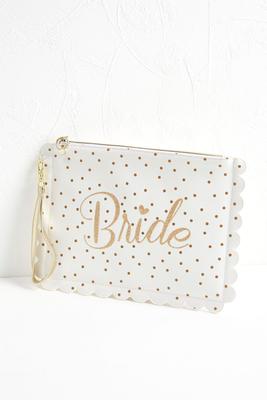 scalloped bride zip pouch
