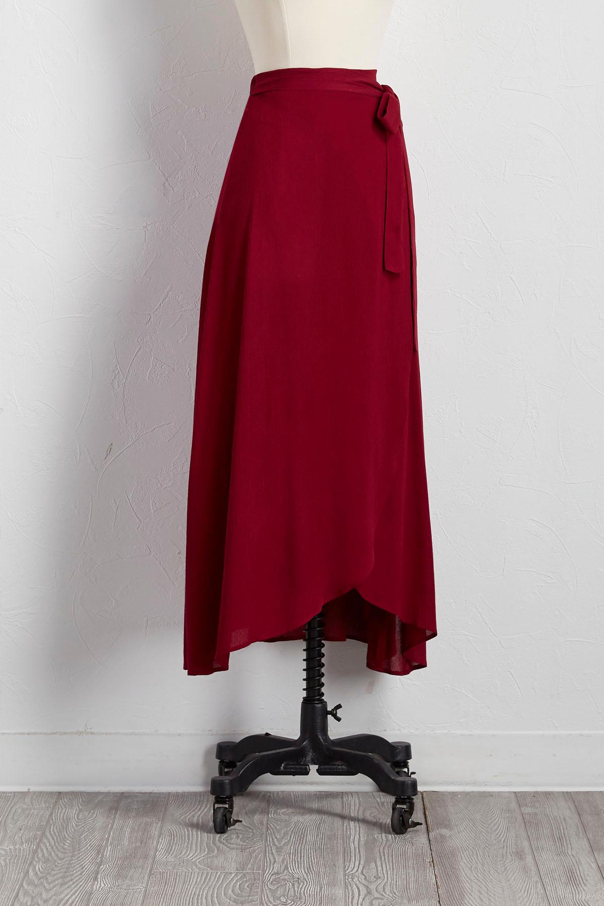 Versona gauze tie waist wrap maxi skirt