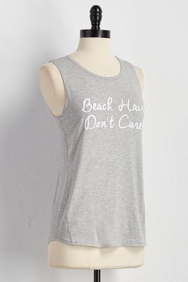 beach hair graphic muscle tee