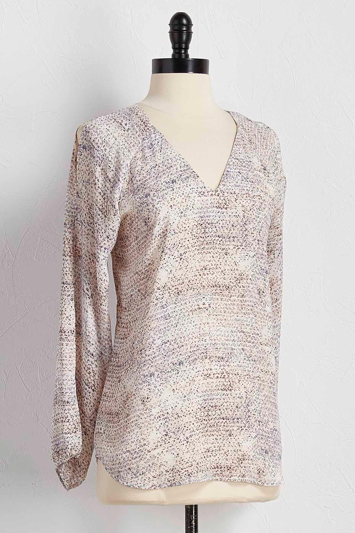 Graphic Slit Sleeve Top