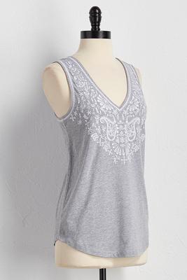 paisley embroidered tank