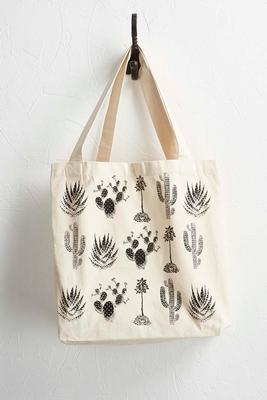 cacti canvas tote