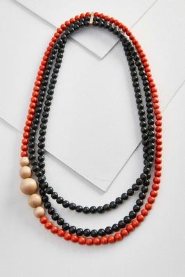 layered wooden bead necklace