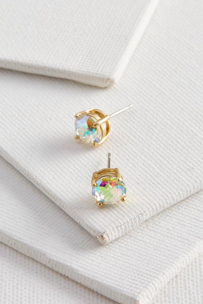 Faceted Stone Stud Earrings