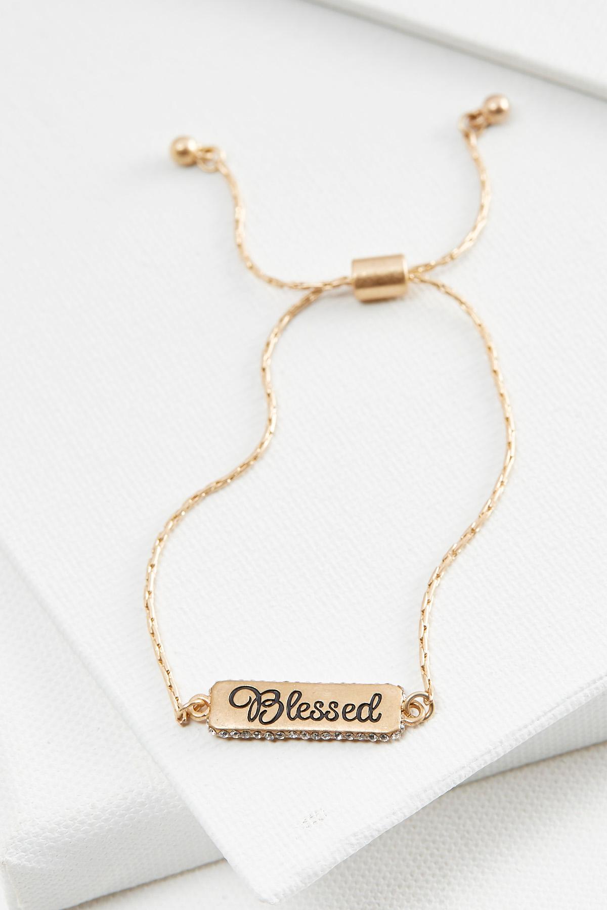 Blessed Metal Bar Bracelet