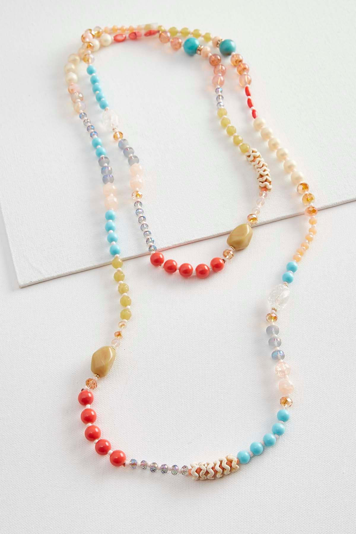 Mixed Colorful Bead Wrap Necklace