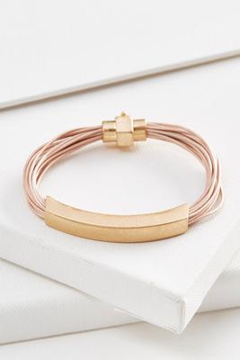 metal bar cord bracelet