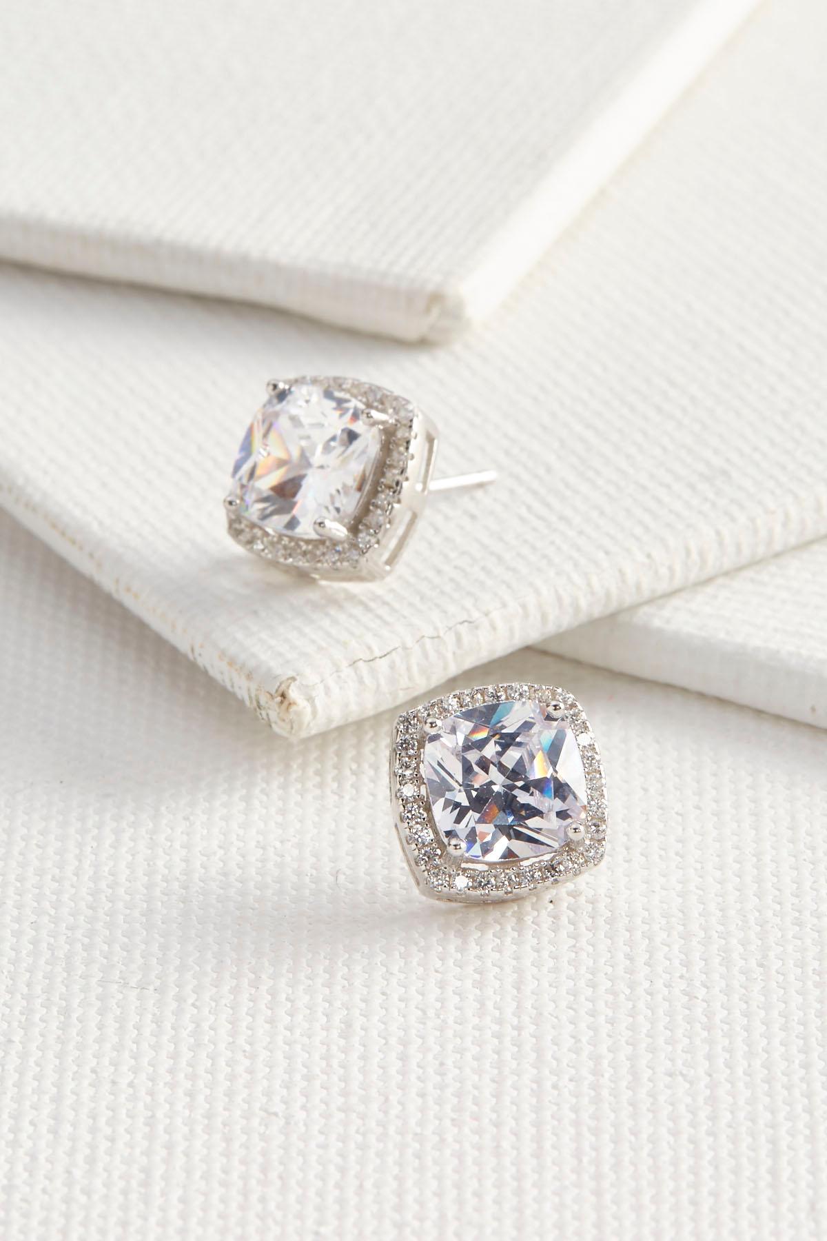 Cz Pave Stud Earrings