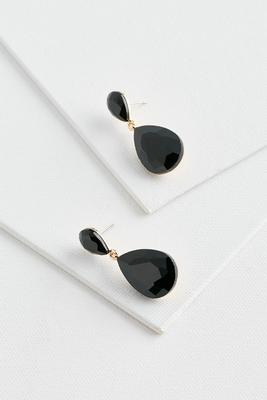 faceted stone teardrop earrings
