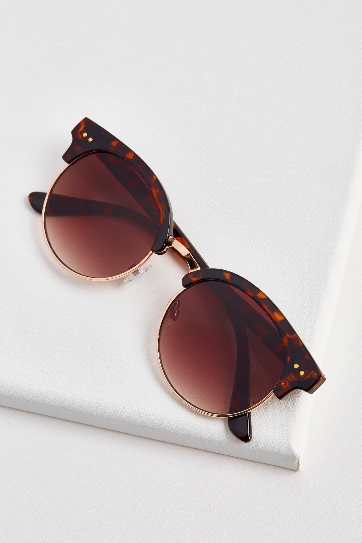 Half Frame Tortoise Shell Sunglasses