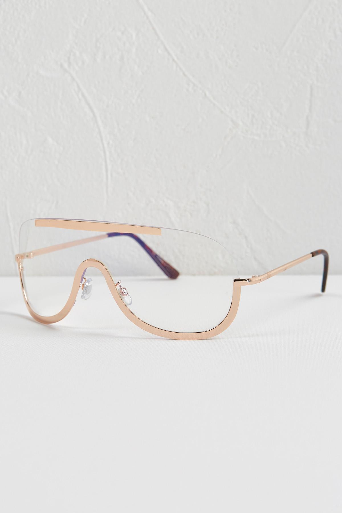 Metal Trim Shield Sunglasses
