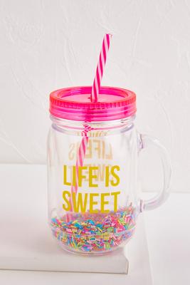 life is sweet mason jar tumbler