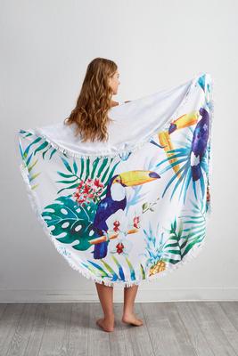 toucan round beach towel blanket