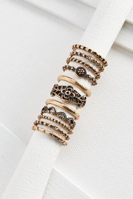 stacked textured ring set