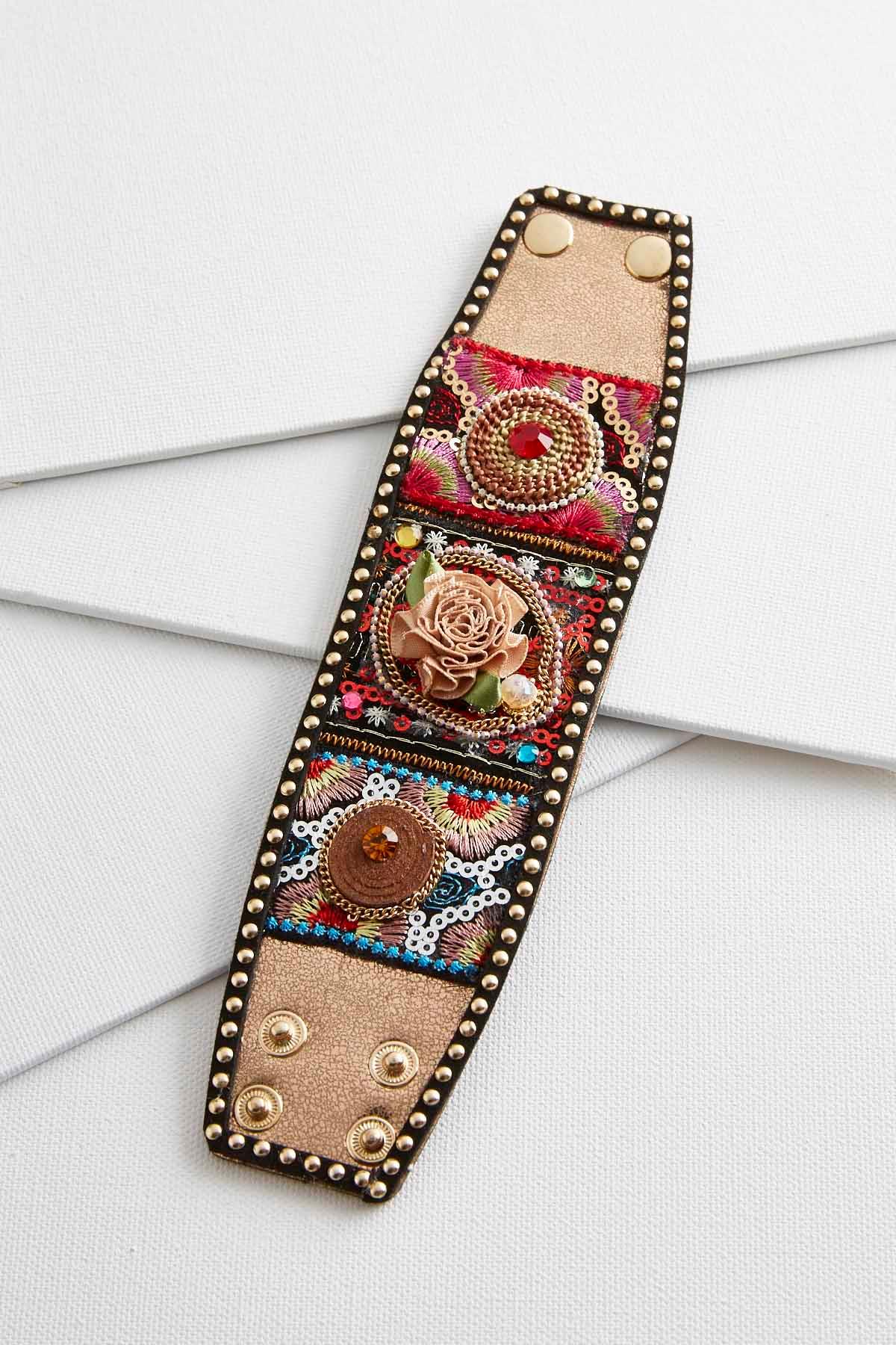 Versona embellished faux leather bracelet