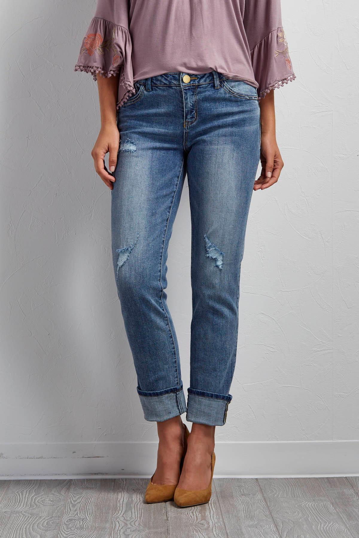 Destructed Girlfriend Jeans
