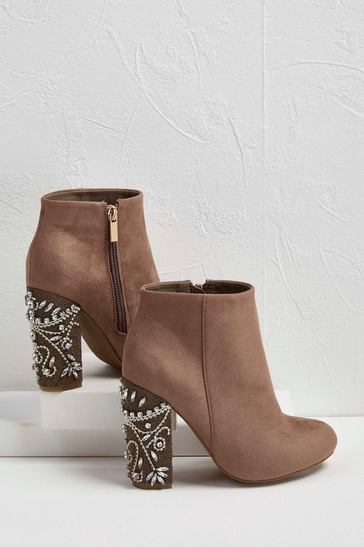 boots with embellished heels