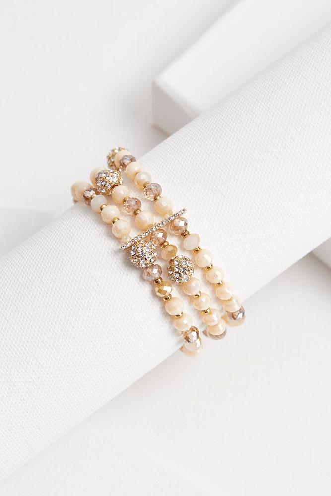 Beaded Pave Ball Stretch Bracelet