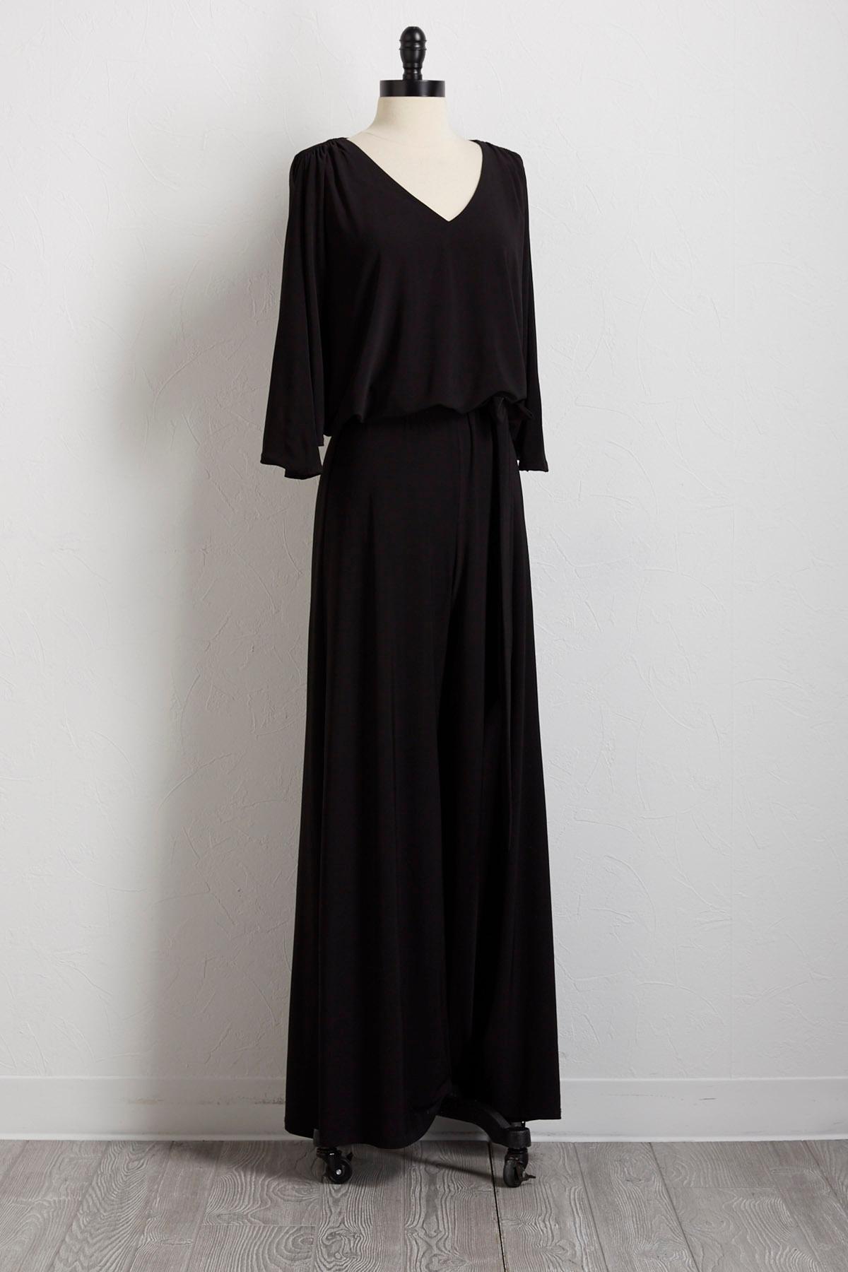 Belted Flounce Sleeve Jumpsuit
