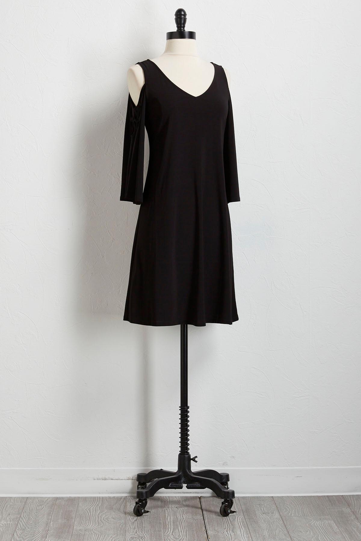 Cutout Bare Shoulder Shift Dress