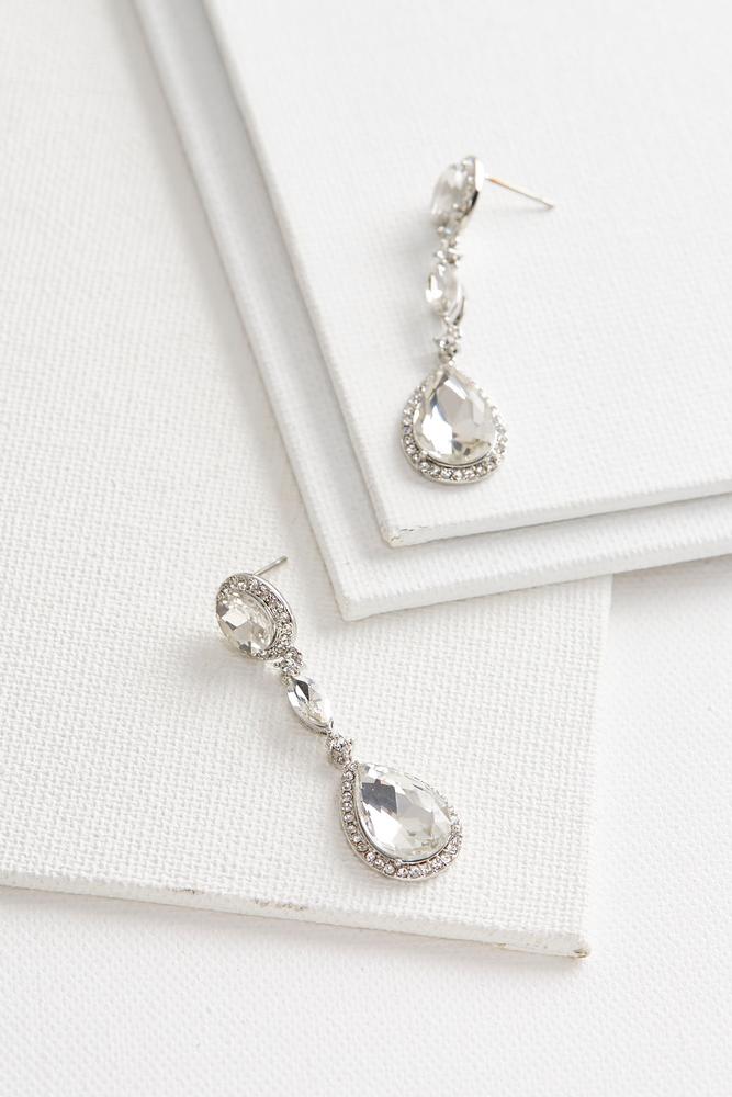Haloed Stone Dangle Earrings