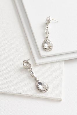 haloed stone dangle earrings