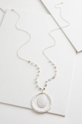 hammered orbital pendant necklace