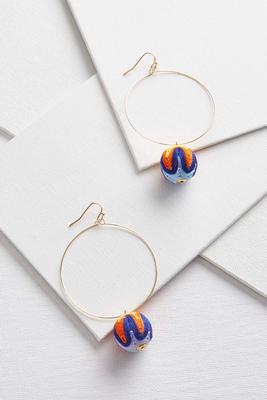 thread wrapped bauble hoops