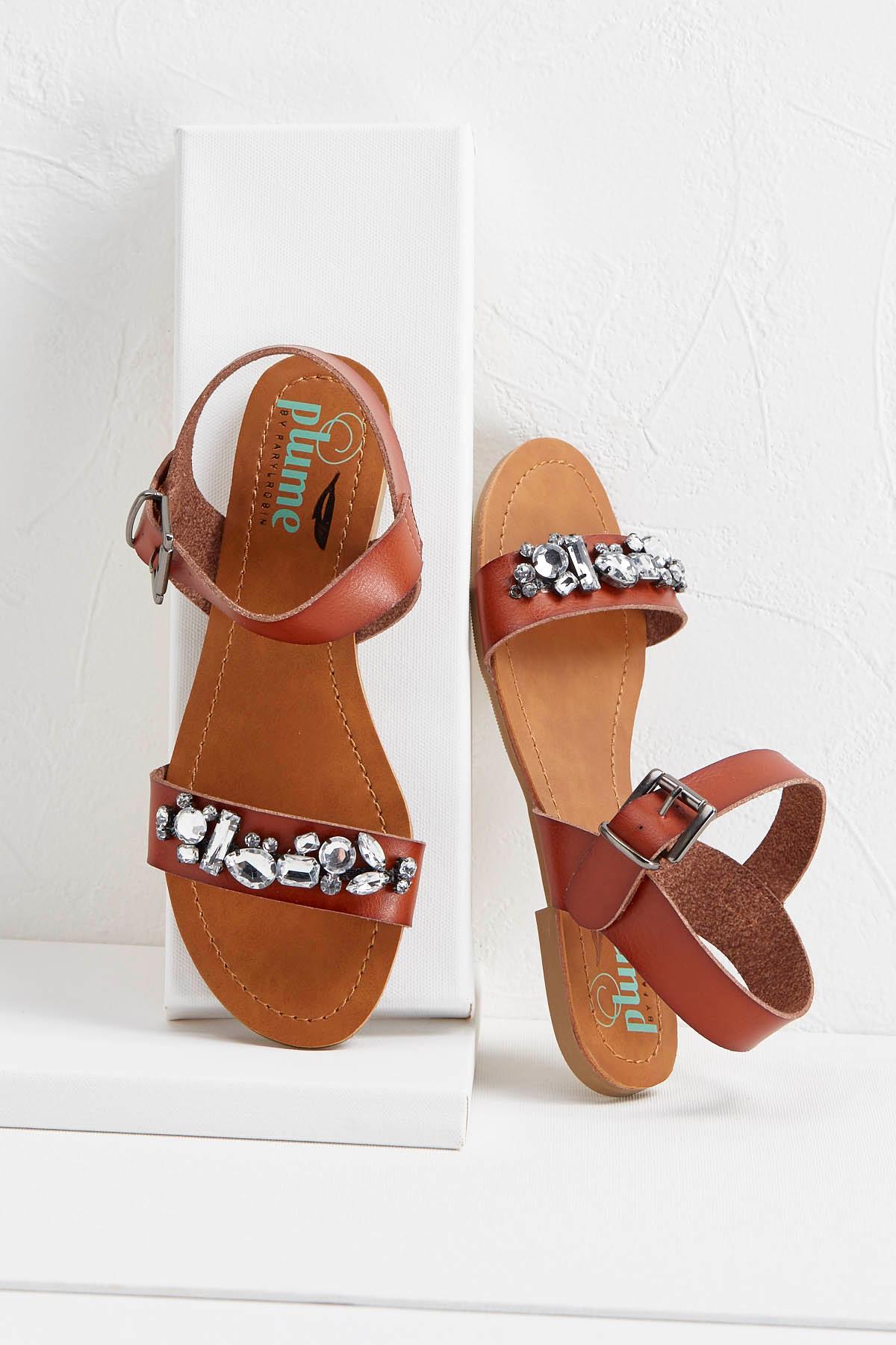 Jeweled Ankle Cuff Sandals