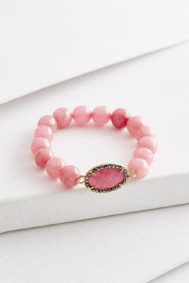 faceted pave stone stretch bracelet