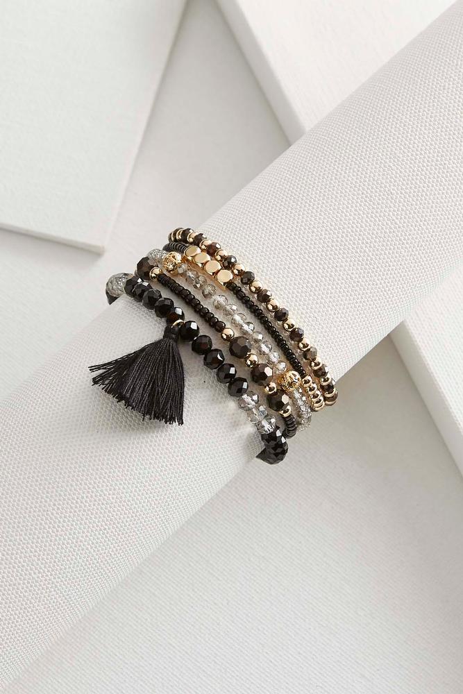 Tasseled Crystal Bracelet Set