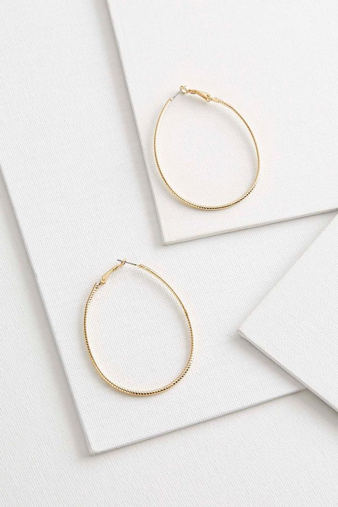Oval Diamond Cut Hoops