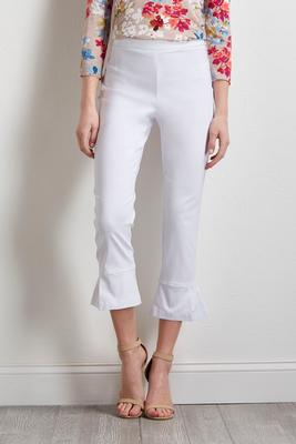 cropped pleated hem pants