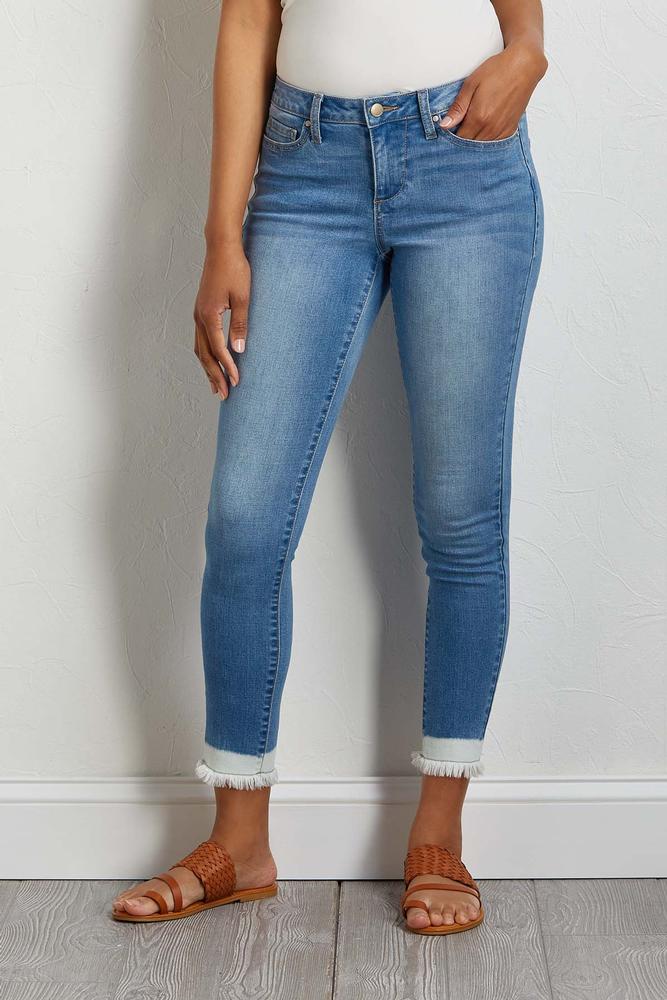 frayed hem black jeans