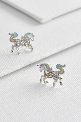 shimmering unicorn studs