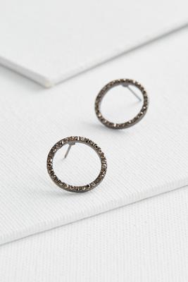 pave open circle studs