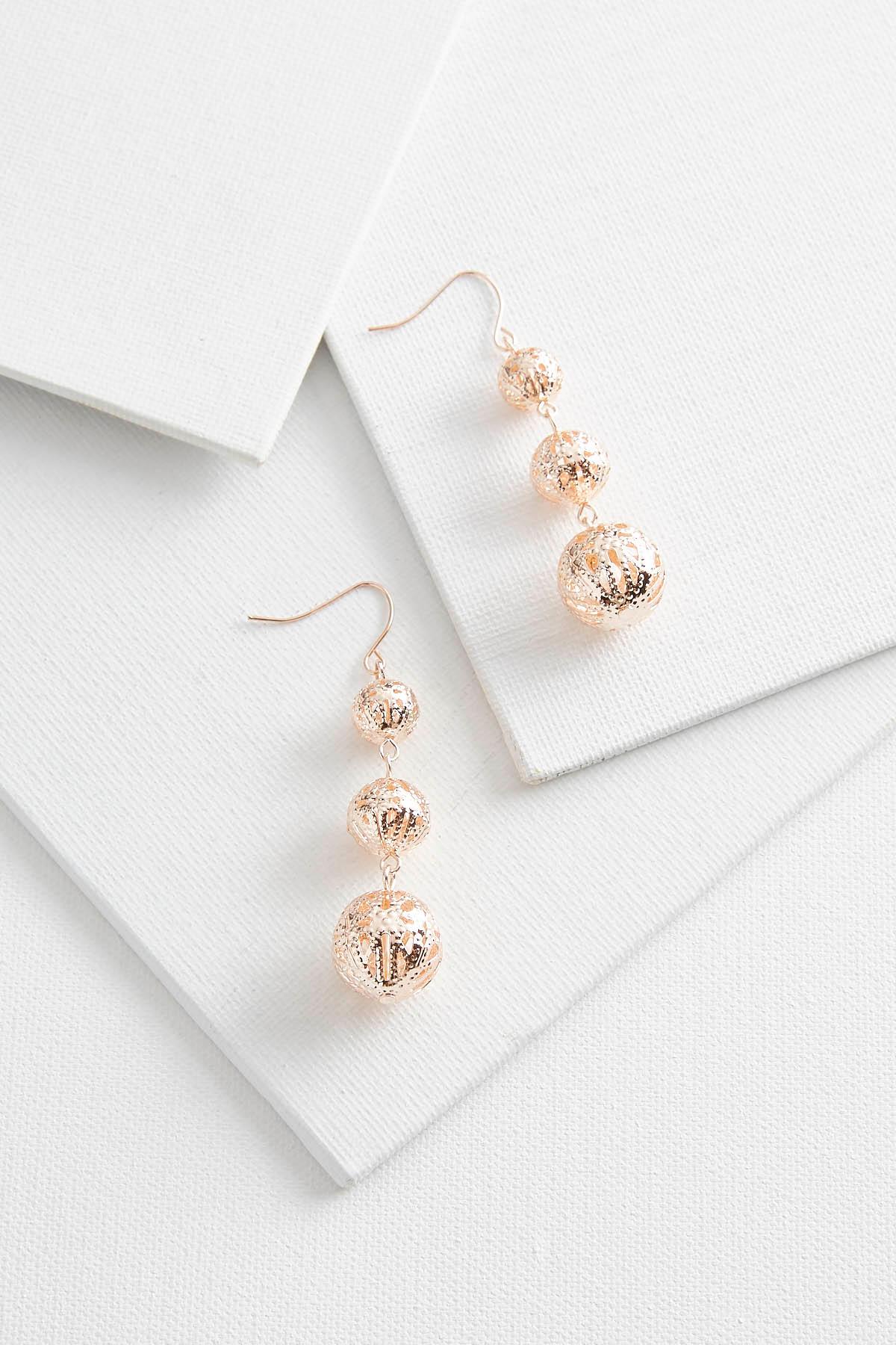 Filigree Linear Ball Earrings